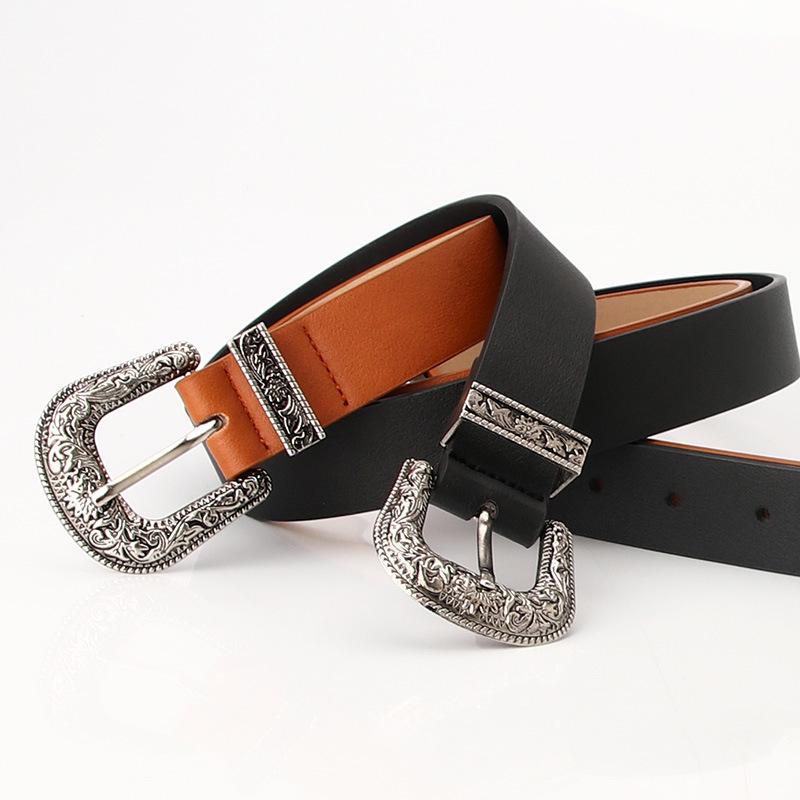 Classic New Ladies' Retro Pin Buckle Belt, Cool and Versatile, Fashionable Decorative Belt, Korean-style Jeans Belt