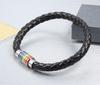 LGBT Rainbow Bracelet Stylish Handmade Braided LGBTQ Pride Bracelets PU Leather Weave Men's and Women's Pride Bracelets for Men Women Girl Boy Teen