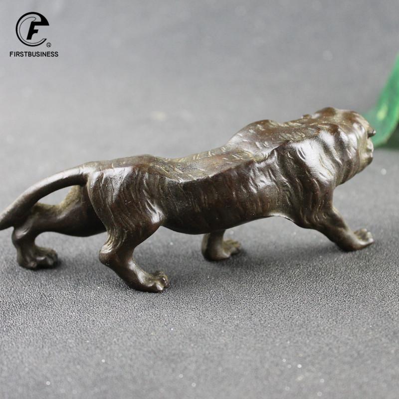 Антикварная Тяжелая БОЛЬШАЯ Фигурка ТИГРА Миниатюрное Настольное Украшение Ретро Металлическая Статуэтка Счастливого Зверя Домашний Декор Ремесленные Аксессуары