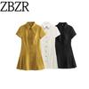 Za Export New Arrival Women's Clothing ZR Fashion Style Fashion Pure Color Shirt Style Mini Dress 2674870