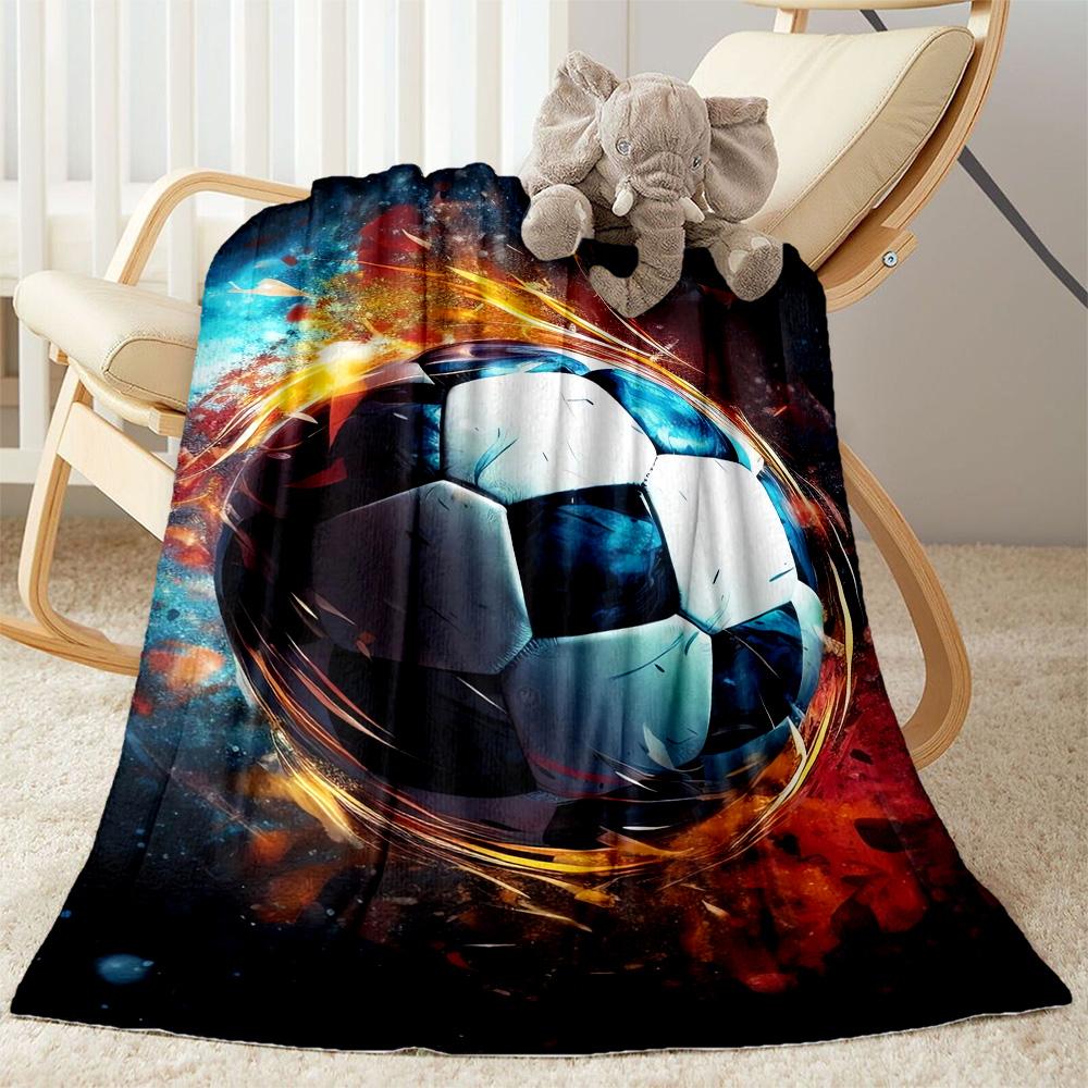 Soccer Ball Net Blanket Warm Cozy Great for Sofa Couch Office Bed Picnics Stylish Decor Day Thanksgiving Y12