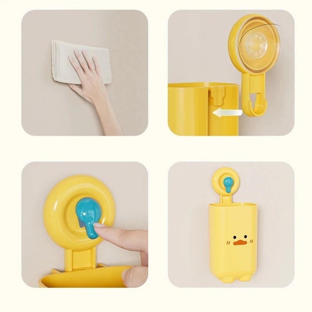 Cartoon Duck Chopstick Cage Wall-mounted Storage Rack Household Drain Rack Tableware Organizer