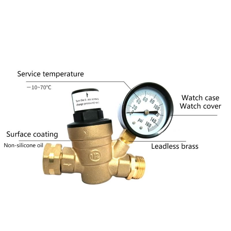 Регулируемый регулятор давления воды для кемпера RV Латунные клапаны-редукторы давления воды