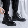 2025 осенне-зимние ботинки Martin с боковой молнией, мужские кожаные туфли средней высоты, осенние британские черные короткие ботинки на платформе 2201-R