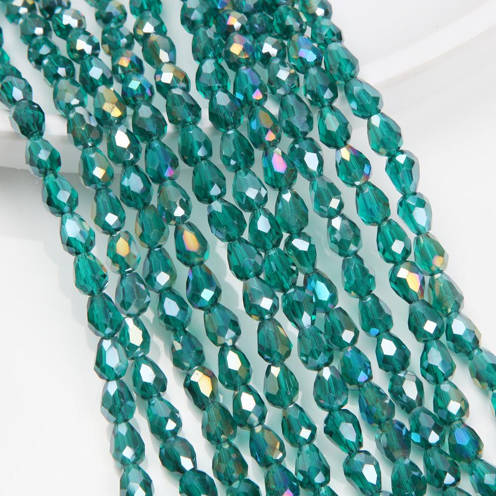1 Strand 8x12mm Spacer Water Drop Beads AB Shine Glass Crystal Beads Bracelets for Women Accessory Beads for Jewelry Making