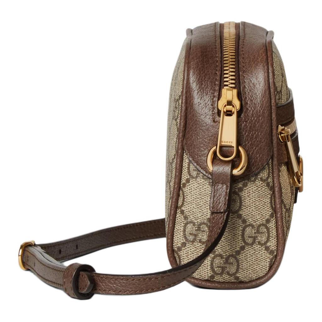 Gucci Сумка через плечо Ophidia с узором Monogram Double G, на молнии, из канвы с кожаной отделкой, Женские сумки, Бежево-коричневый, 772311-K9GSG-8367