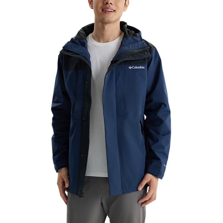 Columbia Waterproof, Windproof, Abrasion Resistant, Lightweight Windbreaker Jacket Men's Navy Blue XE8191-464