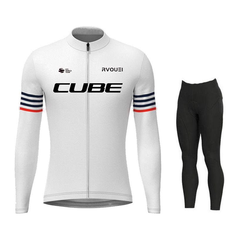 2026 Autumn Breathable Cycling Suit Set Rvouei Cube Team Long Sleeve Men MTB Bike Clothing Autumn Bicycle Clothes Maillot Ropa Ciclismo