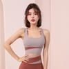 Women's Shockproof Push Up Breathable Longline Sports Bra Fashion Patchwork Running Yoga Vest
