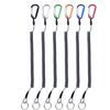 Outdoor Elastic Climbing Steel Wire Anti-lost Spring Rope Carabiner Lanyard Fishing String