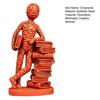 Meaningful Gifts for New Home Resin Book Lover Statue, Reader Sculpture Leaning on Stacked Book, Abstract Thinker Statues Decor Decorative Human