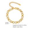 Women's Fashion Exquisite Zircon Handmade Round Chain Bracelet, 18K Gold-plated Stainless Steel Wristband, Luxury Jewelry Gift