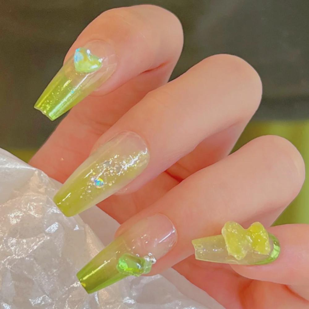 Mirror Nail Powder Pigment Fresh Light Green Rubbing On Nail Art Glitter Dust Chrome Aurora Green Manicure DIY Nails Decorations