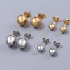 Luxury Gold Color Stainless Steel Classic Jewelry Women Ear Stud Earrings Small Ball Stud Earrings