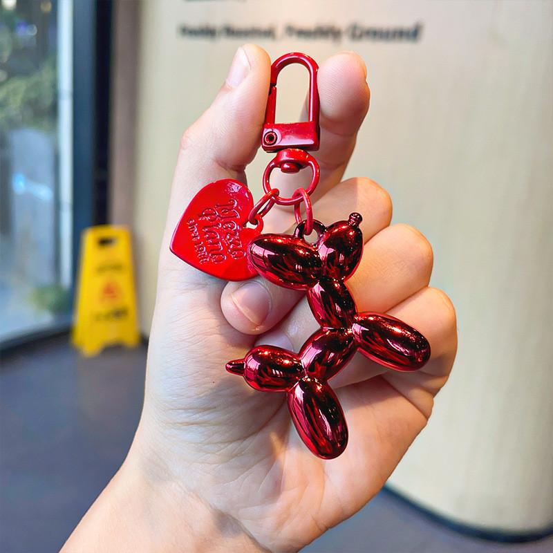 Mini Heart Balloon Dog Keychain Colorful Acrylic Charm Perfect Parties For
