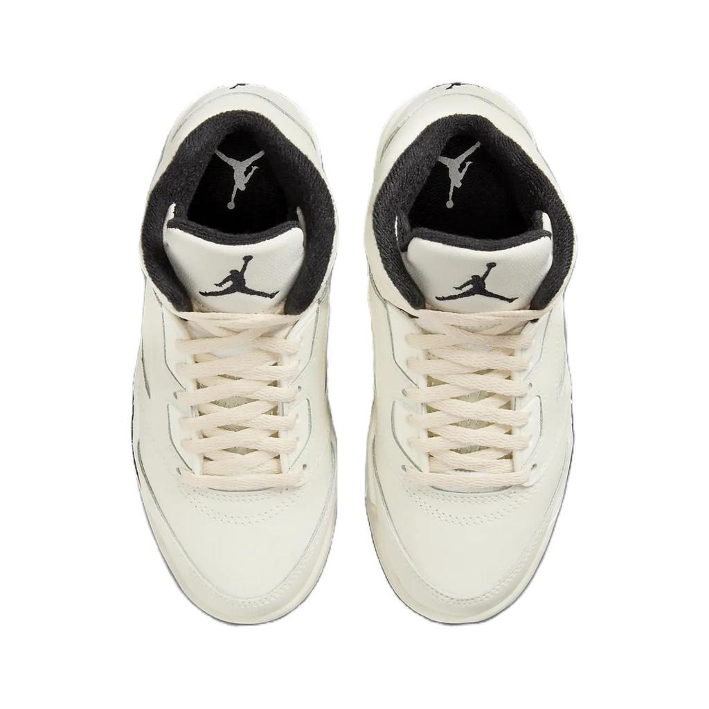 Кроссовки Air Jordan 5 Retro SE PS Sail для детей, кремово-черные, светло-древесно-коричневые FQ3683-100