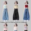 Mini Doll T-shirt Vest Cute Princess Pants Tops Gift Toys Wide Leg Pants for 1/4 BJD 45cm Doll