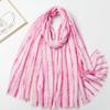 Designer Brand Women Scarf Classical Print Lady Shawls Cotton Feeling Soft Oversize Hijabs Neck Headband Tassel Foulard