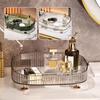 Transparent Countertop Organizer Large Capacity Bathroom Vanity Tray Makeup Perfume Organizer  Home