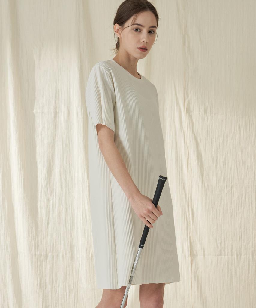 210 Edit Pleated Short Sleeve Dress_Zd2Op561_Ivo