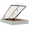 Ottoman Bed with Mattress and LED Light Grey 120 x 200 cm Velvet