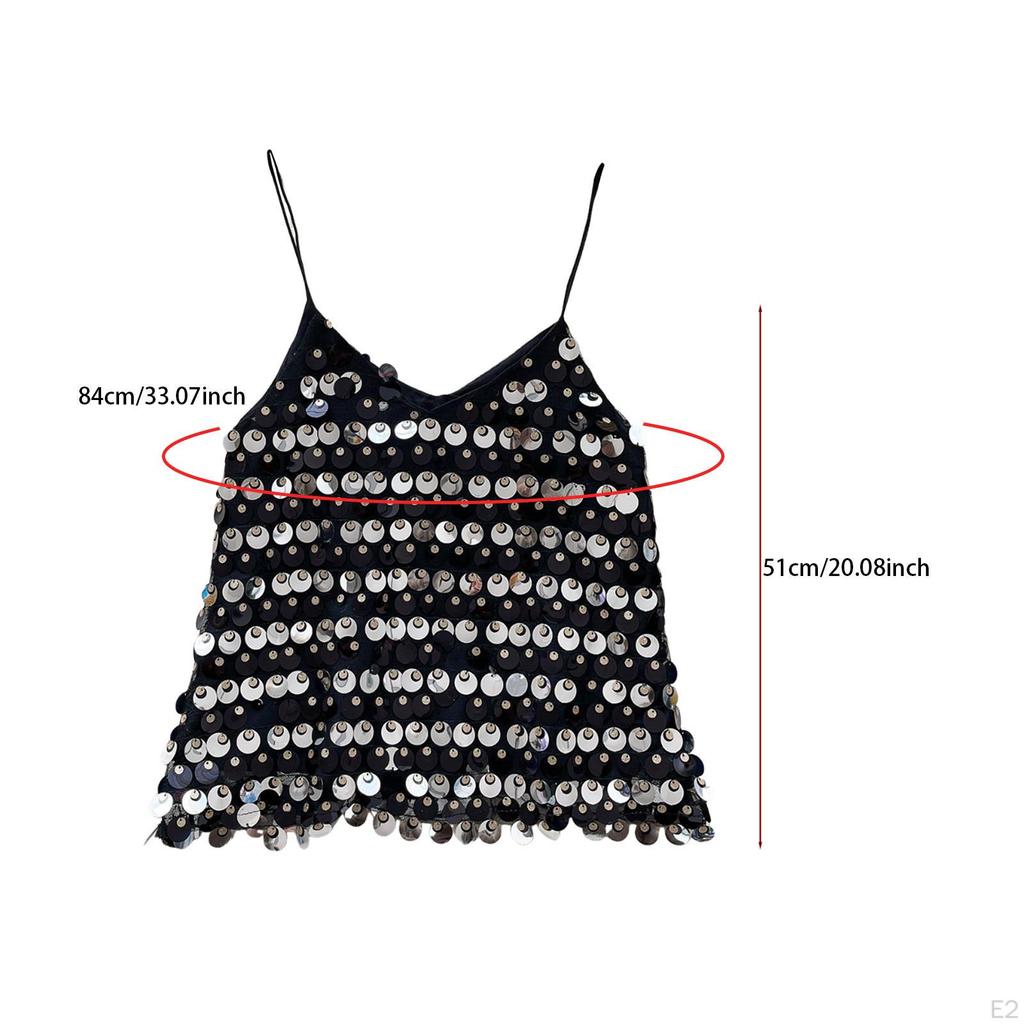 Блестящий топ-топ для клубной вечеринки Shimmer Camisole Club Party Costume Fashion Festival Beach Girls