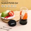 Стеклянная банка для солений с дуршлагом, герметичный контейнер для солений в форме песочных часов для корнишонов, халапеньо, разделение сухого и мокрого, не содержит БФА