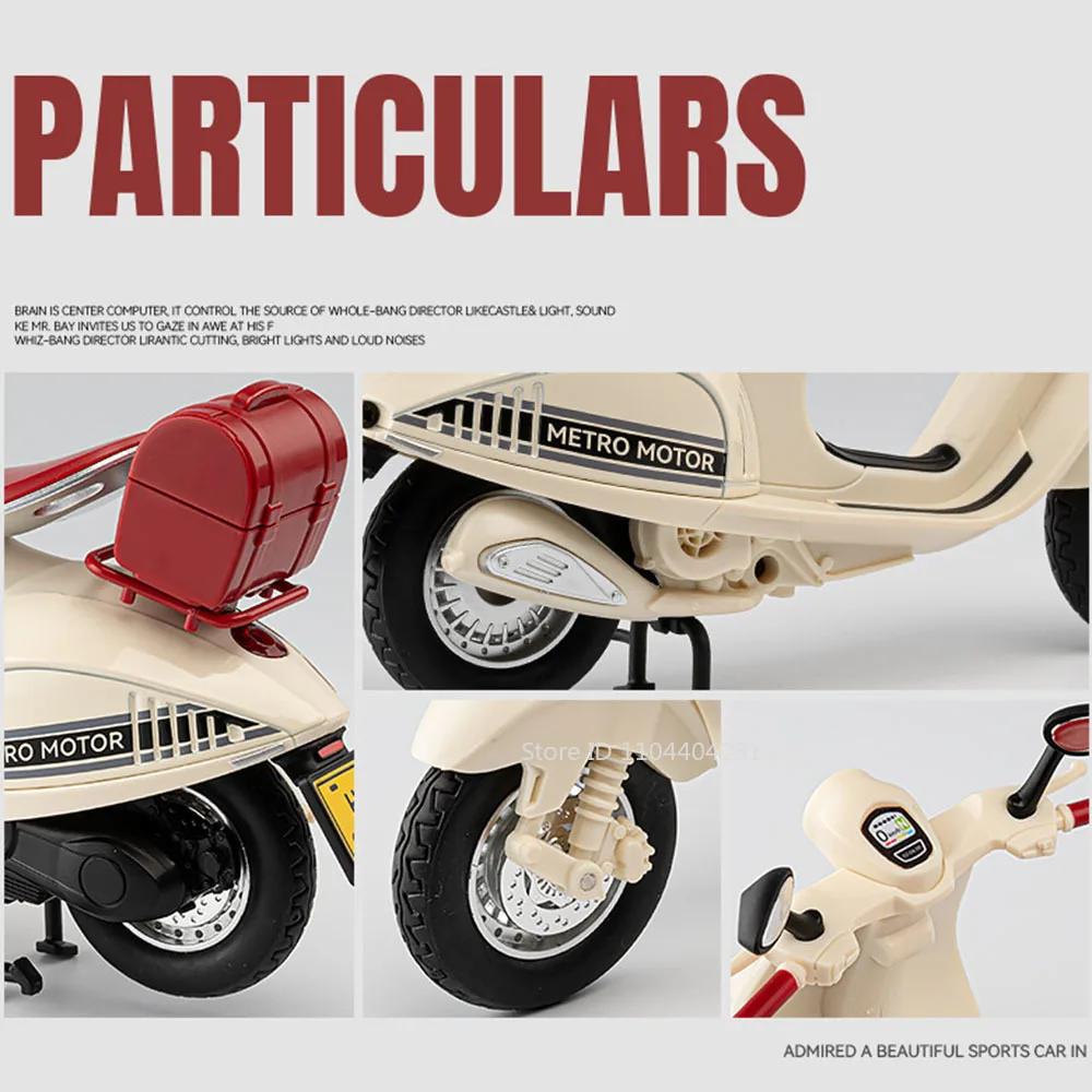 1:12 Vspa 946 Мотоцикл в ретро-стиле, игрушки-модели из сплава, литая машина, рулевое управление передним колесом, амортизация, транспортное средство для мальчиков, подарок