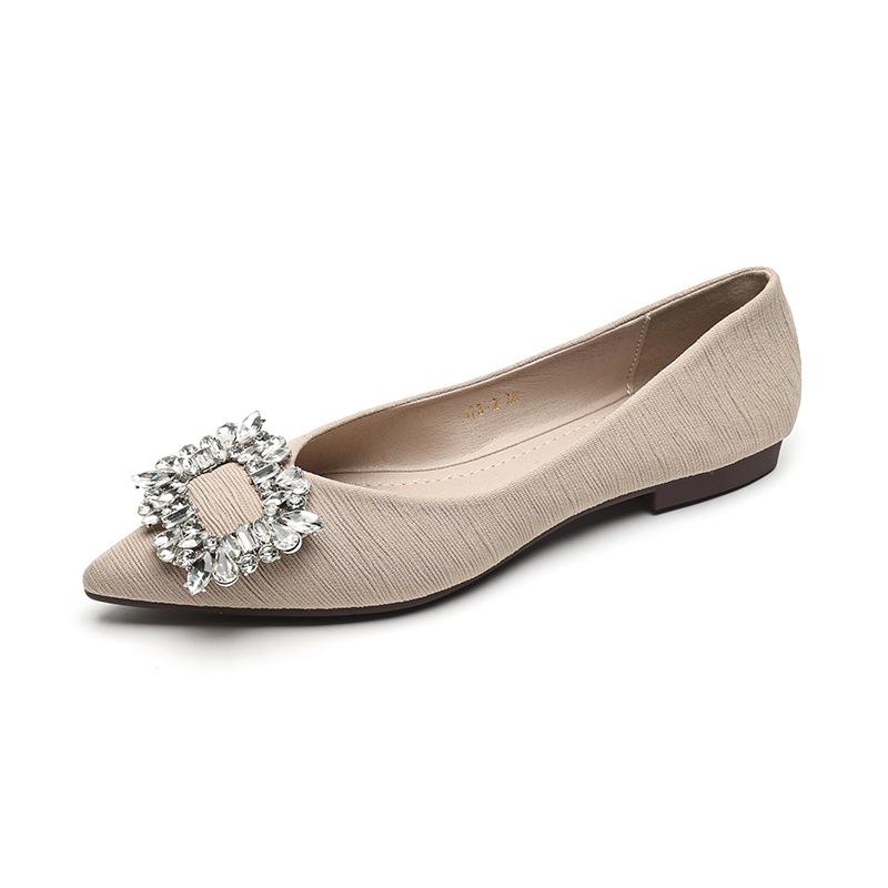 Fashion Flat Shoes Women's 2025 Spring Autumn New Casual Pointed Toe Suede Shallow Mouth Scoop Shoes All-match Ladies Large Size 43 44