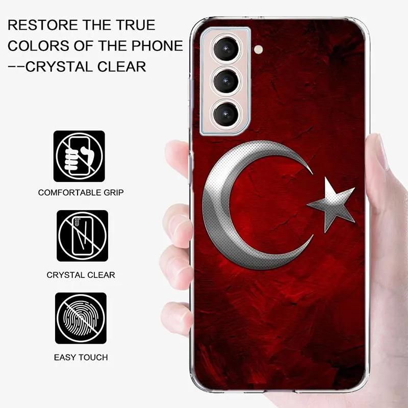 Turkey Turkish Flag Phone Case For Samsung Galaxy S25 Edge S24 S23 FE S21 S20 Plus S22 S26 Ultra Cover Clear Cases TPU Capa Shel