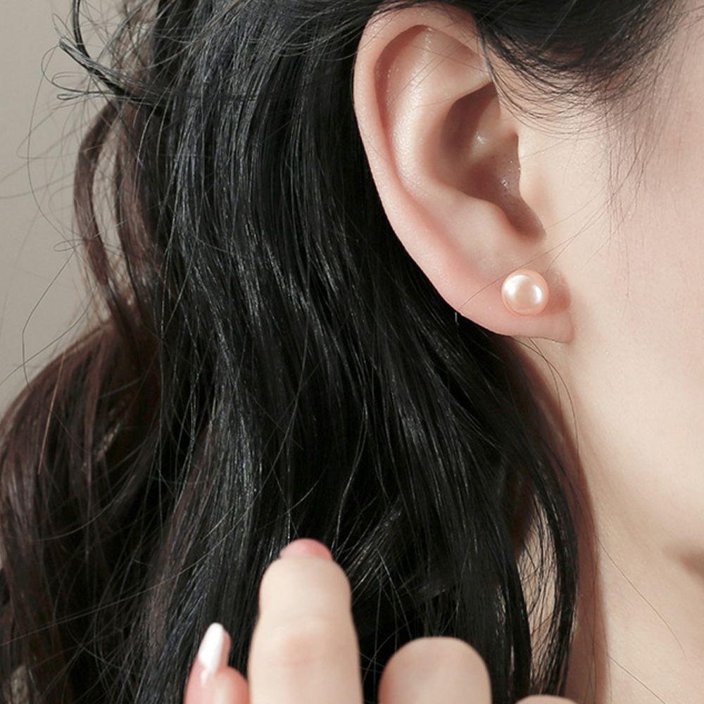 Solid Color Party Simple Women Jewelry Korean Earrings Fashion Design Pearl Stud Earrings