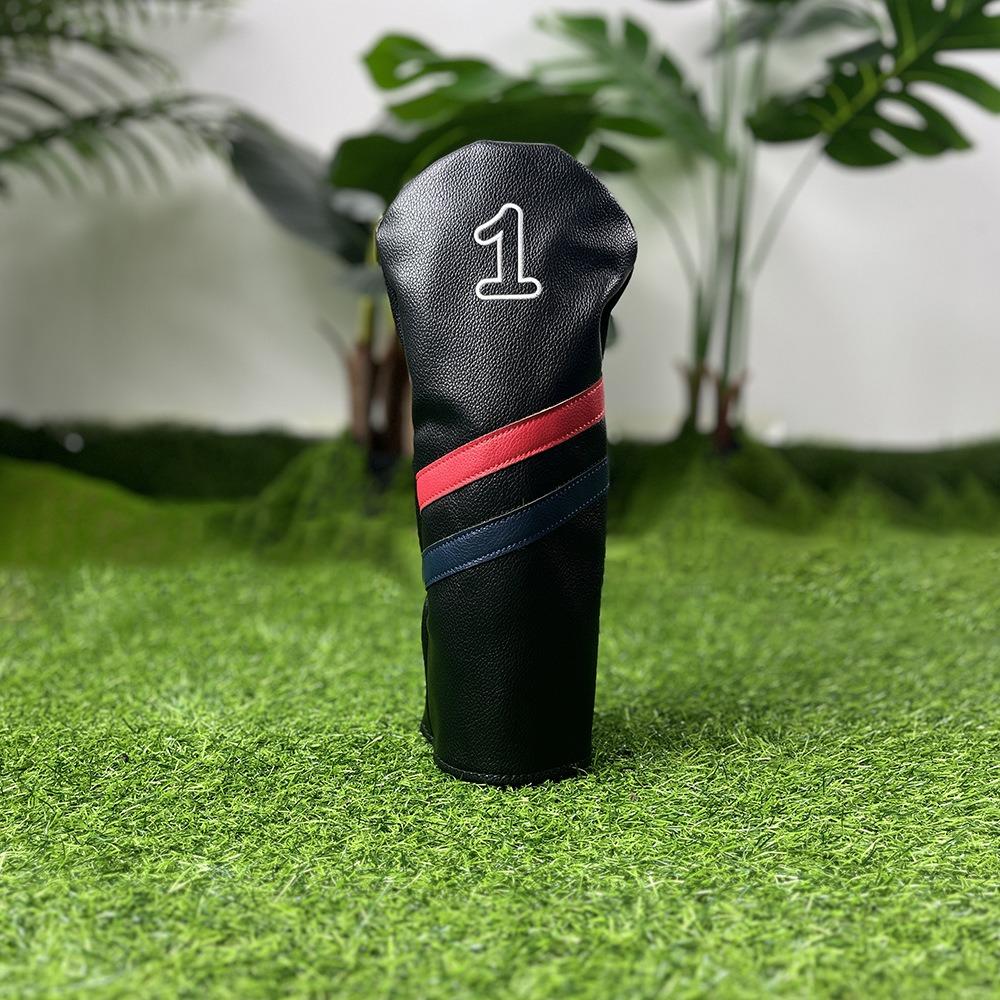 PU Leather Golf Club Protector Digital Label Wood Headcover Golf Head Cover Fairway Driver
