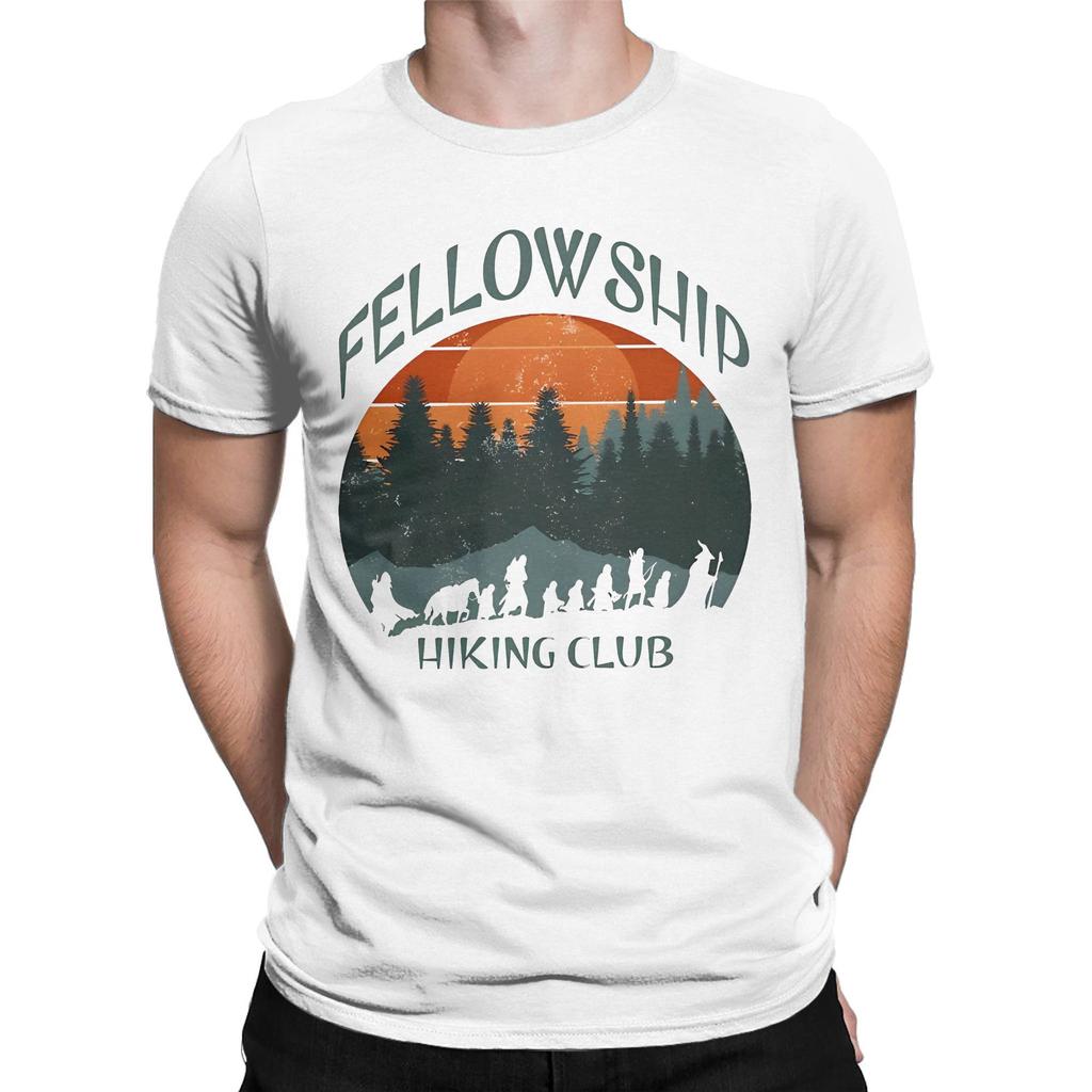 Футболка L-Lords Of The R-Rings Fellowship Hiking Club для мужчин, 100% хлопок, винтажные футболки, футболка с круглым вырезом, короткий рукав, мерч