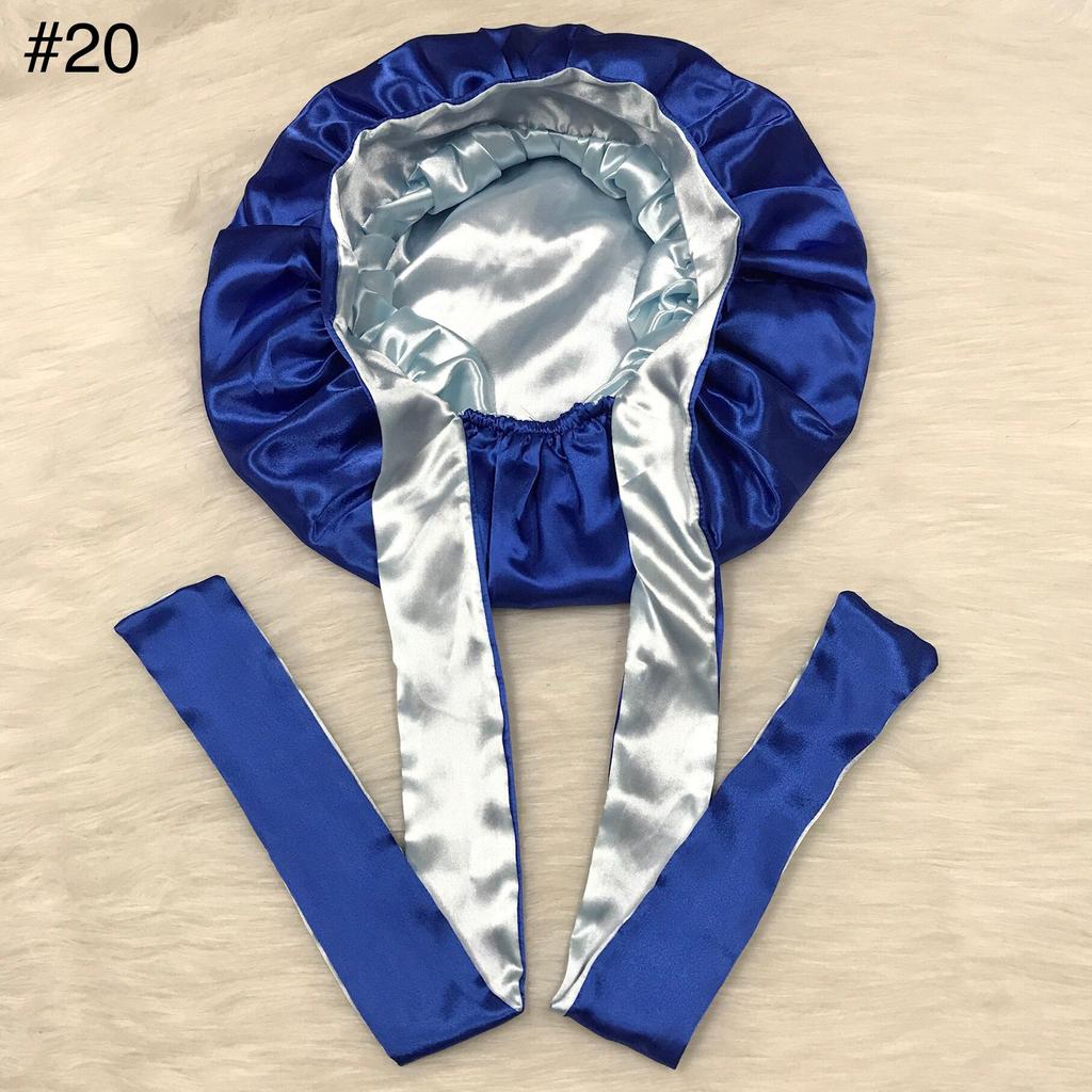 Long Tie Satin Hat Woman Fashion Sleeping Hair Bonnet Double Layer Braids Bonnets