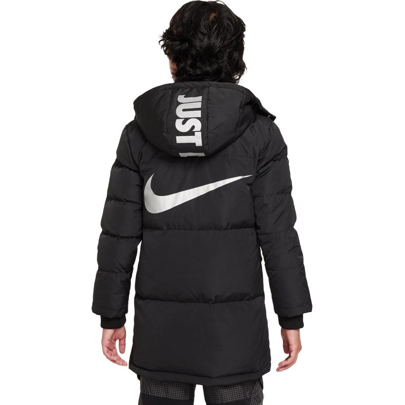 Nike Детская куртка-пуховик однотонная с капюшоном повседневная детская куртка черная DR5582-010
