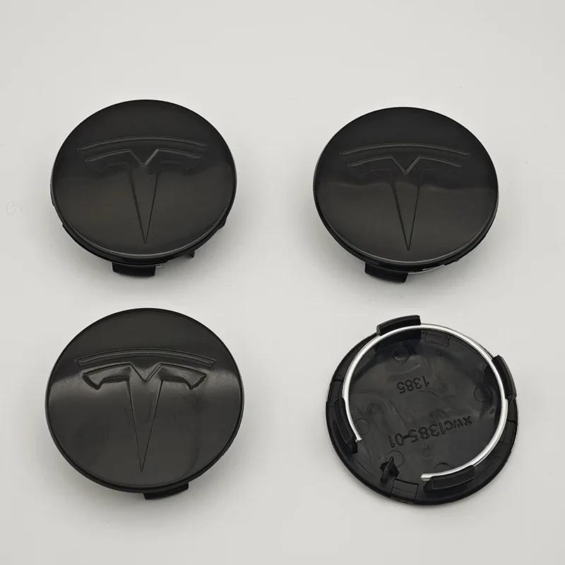 Автомобильная наклейка 2025 Новая Tesla 4 шт. ABS 56 мм Накладки на значки Tesla Model 3 Model Y Колпачки ступиц Центральные колпачки колес для Tesla Model Y X S 202