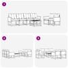 Outdoor Sofa Set with Cushions 7 pcs Natural and Black
