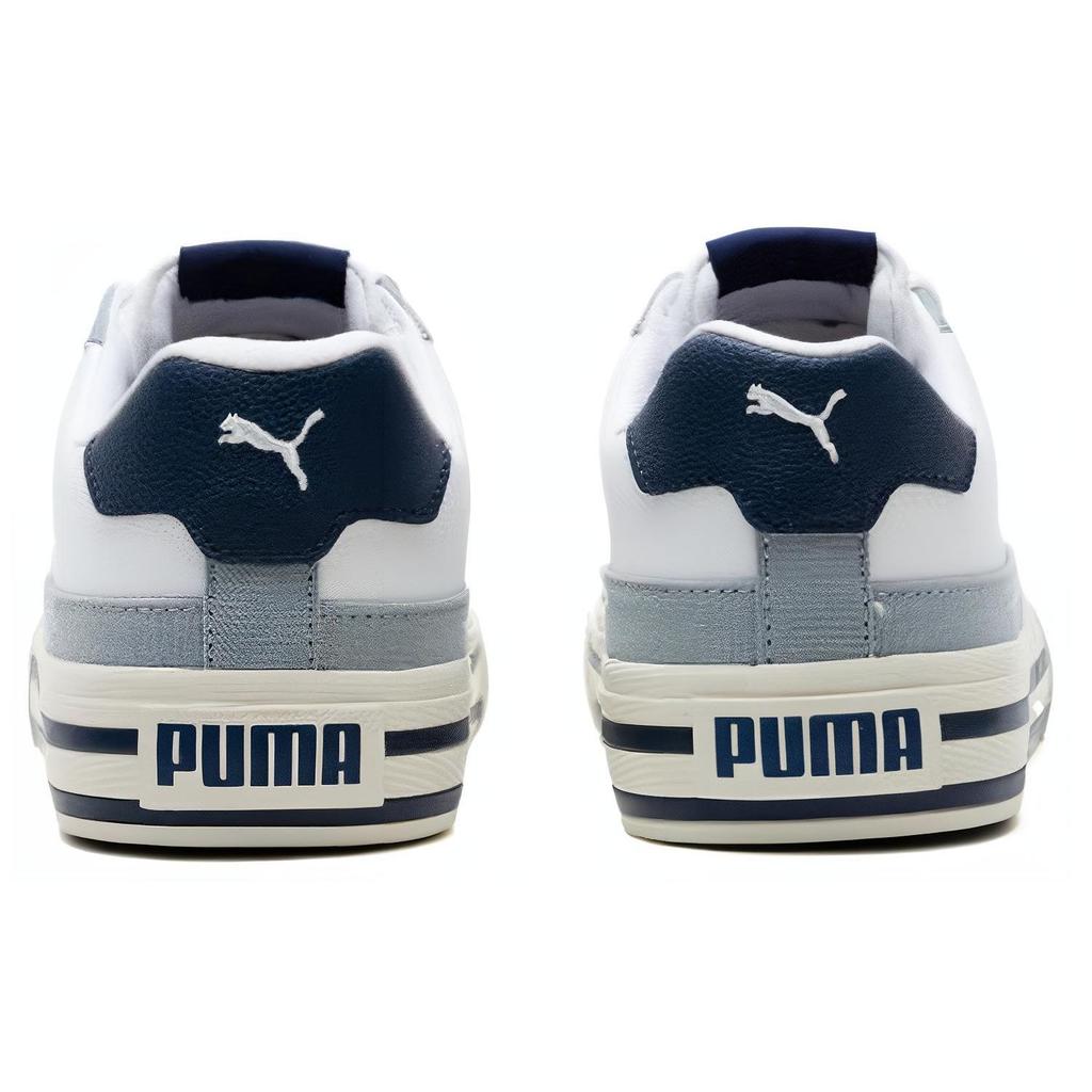 Puma Простые Удобные Амортизирующие Прочные Легкие Дышащие Низкие Кеды для Скейтборда Унисекс Кроссовки Белые Синие 395020-05