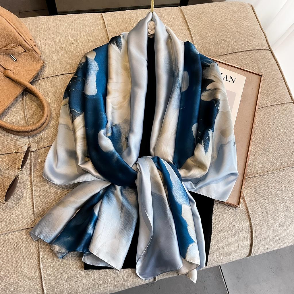 180*90cm Luxury Brand Women Scarf Summer Silk Shawl Lady Wrap Soft Female Echarpe Designer Beach Stole Bandanna Foulard Muffler