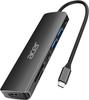 Адаптер-хаб Acer USB C с 4K HDMI, 100 Вт PD Быстрая передача 5 Гбит/с, Слот для карт USB, Совместим с iPhone 15 Pro, 7-в-1 Type-C Выход, Зарядка, Высокоскоростная передача,
