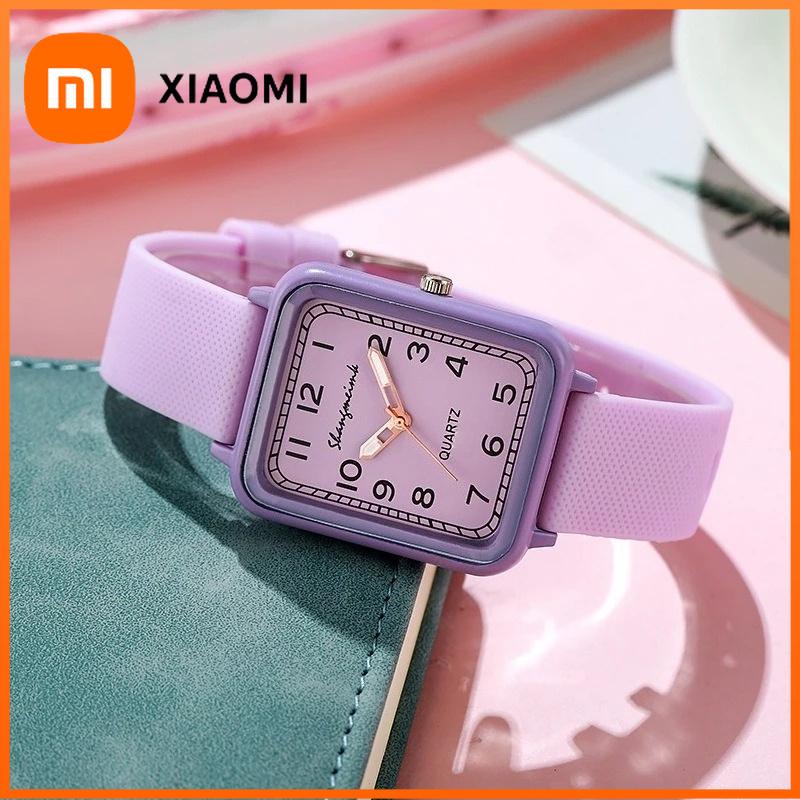 Xiaomi Модные Прямоугольные Женские Кварцевые Часы Силиконовый Ремешок Женские Наручные Часы Reloj Mujer Часы для Девочек Подарок