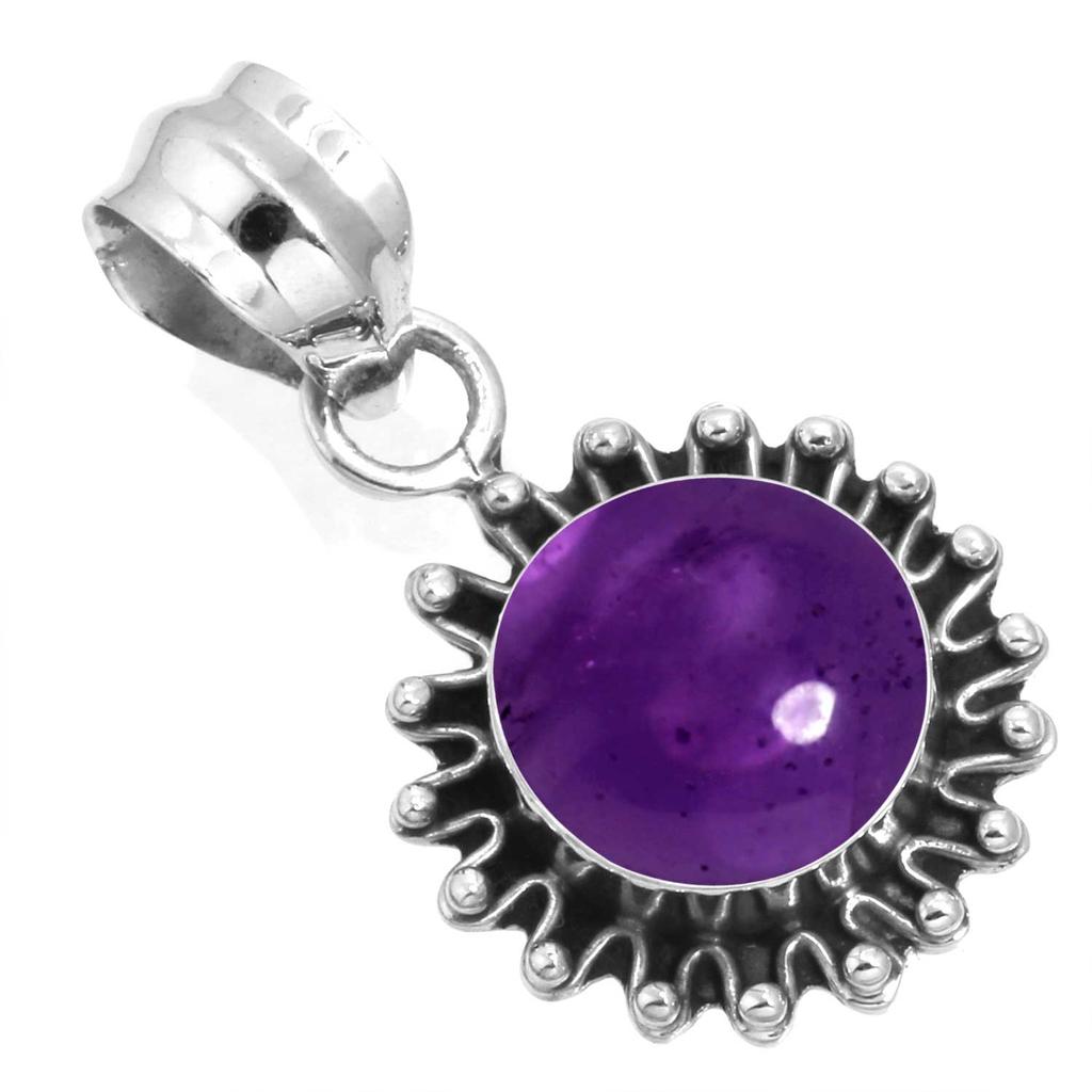 925 Sterling Silver Pendant Women Gemstone Handmade Jewelry Engagement Gift Amber Amethyst Black Onyx Carnelian Garnet Quartz Green Onyx Gold Stone