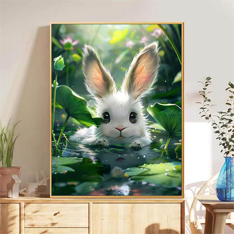 5d DIY Diamond Painting Cross Stitch Cartoon Animal Rabbit Diamond Embroidery Mosaic Full Round Drill Home Decor Arts