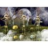 Skeleton Pumpkin in Graveyard Halloween Photography Background Children Portrait Party Vinyl Backdrop Photo Studio Photophpne