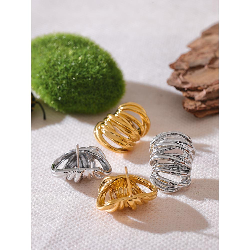 Yhpup Waterproof Stainless Steel Geometric Daily Fashion Earrings for Women Prevent Allergy 18K PVD Plated Jewelry High Quality