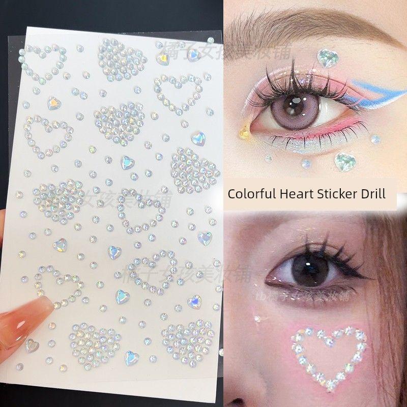 Music Festival Makeup Face Pasters Butterfly Ornament Star Moon Stick-on Crystals Concert Face Sticker Ornament Ornament Rhinestone Bright Diamond