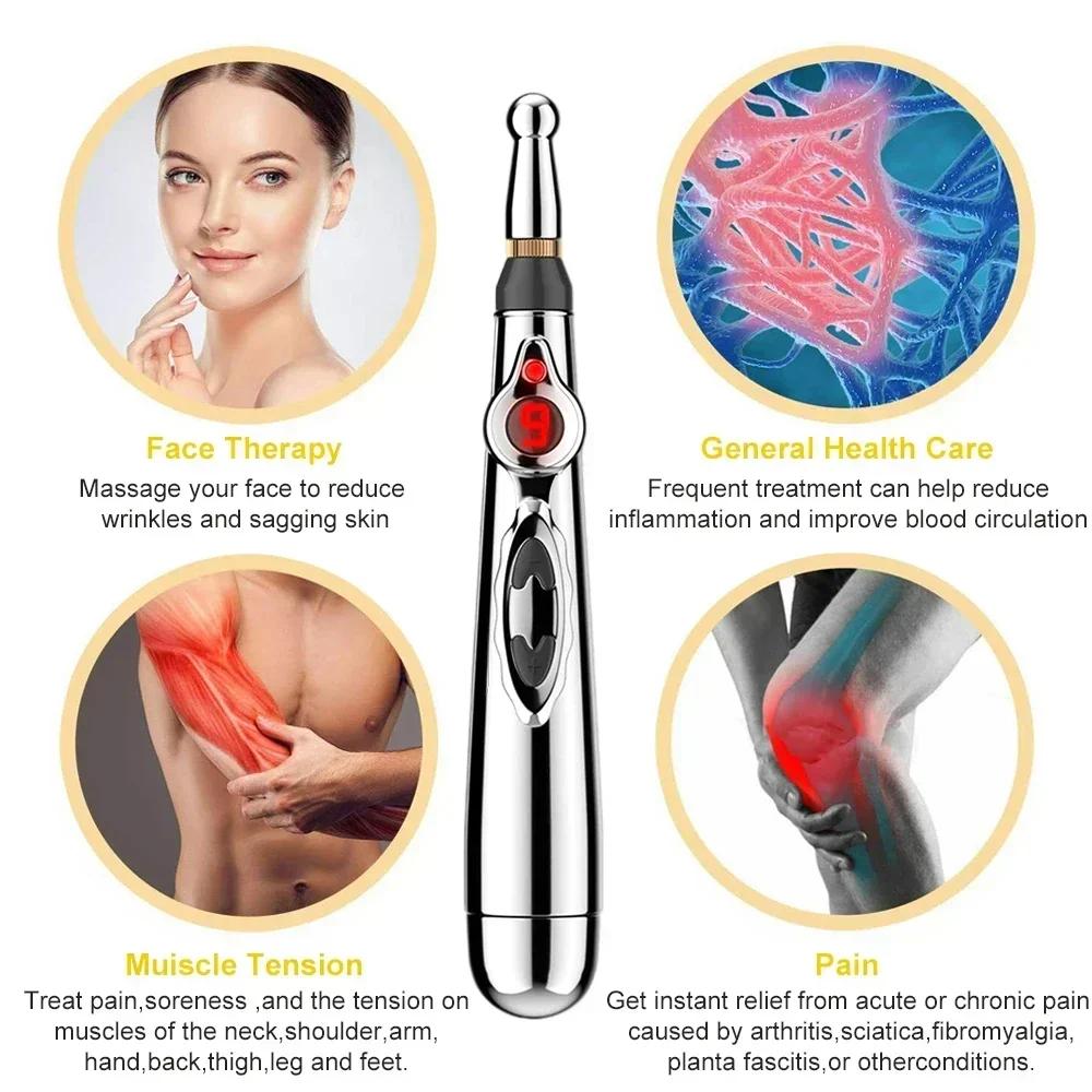 2025 Electric Muscle Relax Tool Stimulator Acupuncture Pen Therapy Machine Laser Meridian Energy Face Point Massage Pain Relief
