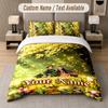 Demon Slayer 3Pcs Bedding Set, Personalized Custom Name Text, 1 Duvet Cover & 2 Pillowcases For Bedroom