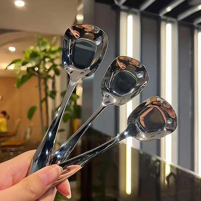 Большая квадратная кухонная ложка из нержавеющей стали 3 размеров, половник для рисового супа с плоским дном