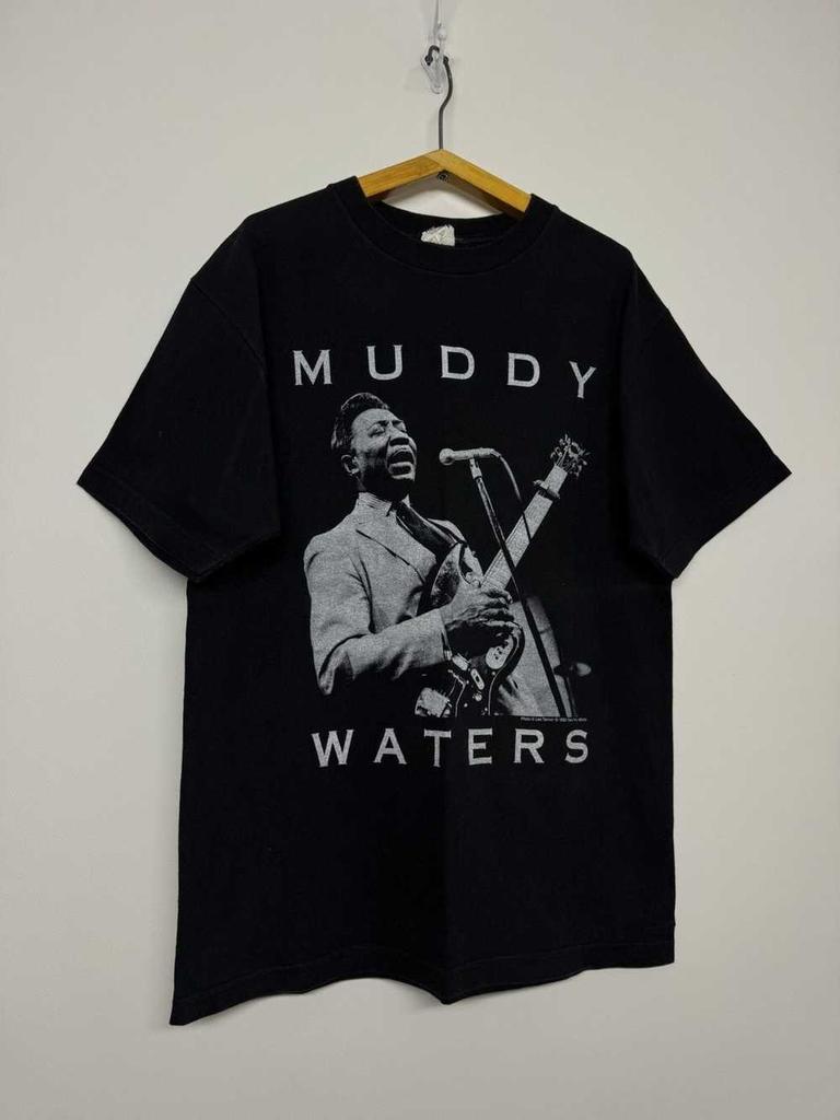 Vintage 1992 Muddy Waters Black Cotton Shirt S5xl Unisex Cl290